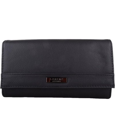 Womens Large Leather Bi-Fold Money/Coin Holder/Purse with Mulitple Pockets - Black $14.39 Wallets