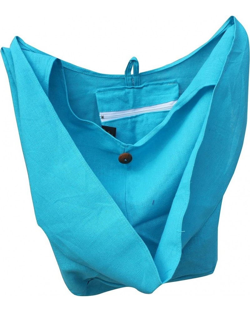 Brand Plain Cotton Yaam Monks Shoulder Bag Blue $12.54 Shoulder Bags