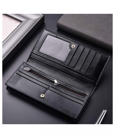 Wallet Men Wallets Classic Long Style Card Holder Male Purse Quality Zipper Large Capacity Simple Wallet for Men (Color : Gra...