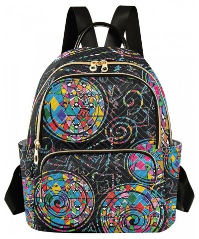 Ethnic Boho Mandala Abstract Mini Backpack Purse for Women Travel Bag Fashion Daypack Back Pack Shoulder Bag Multicolor Mediu...