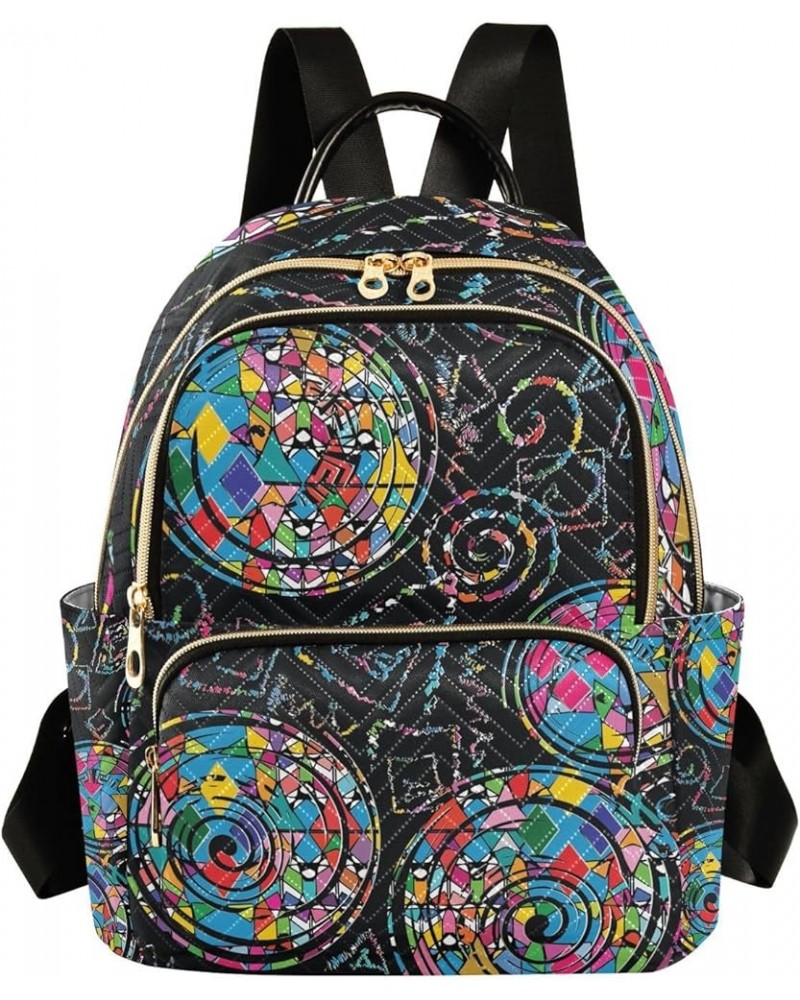 Ethnic Boho Mandala Abstract Mini Backpack Purse for Women Travel Bag Fashion Daypack Back Pack Shoulder Bag Multicolor Mediu...