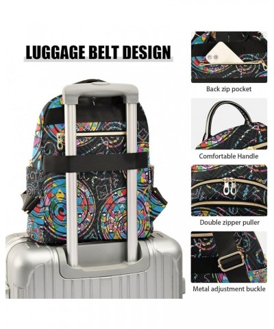 Ethnic Boho Mandala Abstract Mini Backpack Purse for Women Travel Bag Fashion Daypack Back Pack Shoulder Bag Multicolor Mediu...