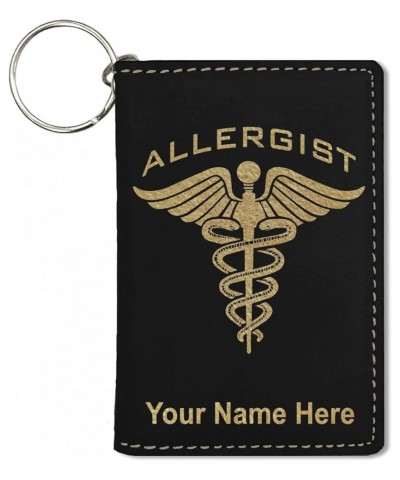 ID Holder Wallet, Allergist, Personalized Engraving Included (Teal) Black with Gold $16.79 Wallets