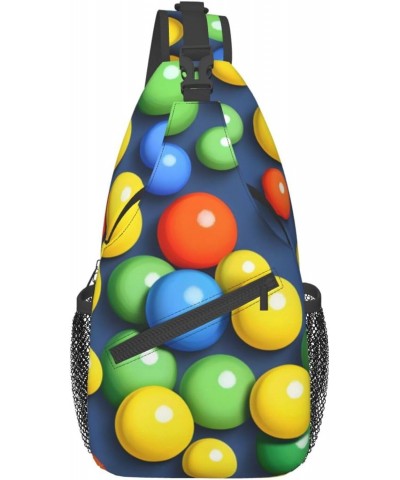 Colorful Balls Crossbody Bag, Men'S And Women'S Chest Crossbody Bag, Zipper Closure, Strap Length Adjustable $16.04 Crossbody...