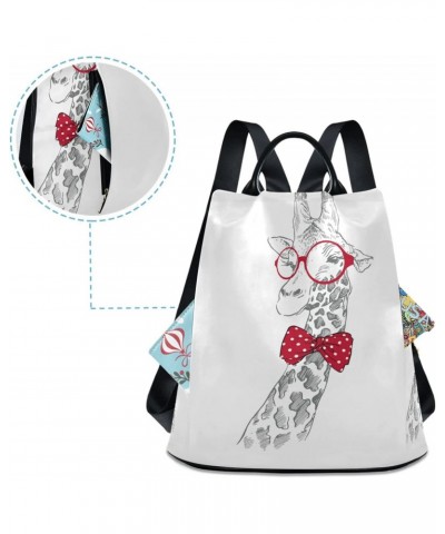 Funny Giraffe Animals Backpack Purse for Women Anti-theft Fashion Ladies Back Pack Casual Travel Bag $21.19 Backpacks