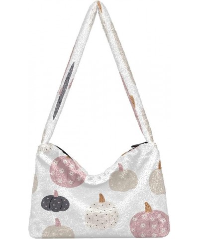 Floral Printed Colorful Girls Ladies Hobo Handbag, Fluffy Tote Purse Shoulder Bag Boho Halloween Flat Style $9.45 Totes