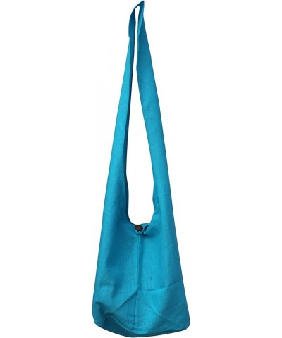 Brand Plain Cotton Yaam Monks Shoulder Bag Blue $12.54 Shoulder Bags