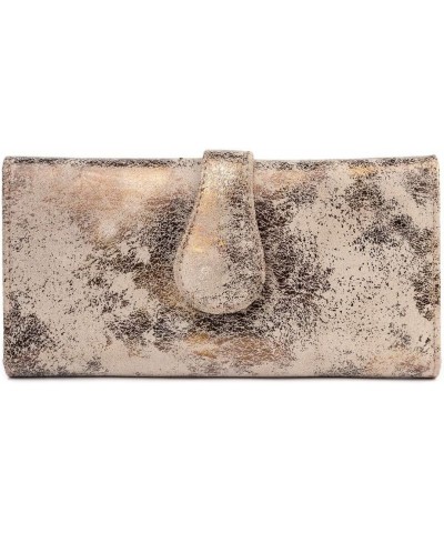 Women's Mila Printed Leather Trifold Wallet Gold $37.62 Wallets