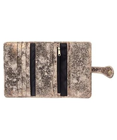 Women's Mila Printed Leather Trifold Wallet Gold $37.62 Wallets