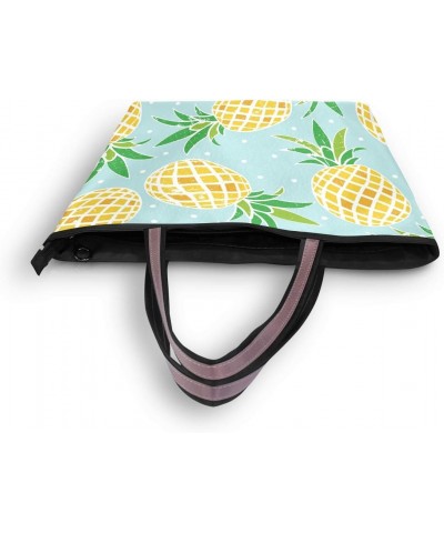 Tote Bag Pineapples On Blue Shoulder Bag Handbag for Women Girls $13.76 Shoulder Bags