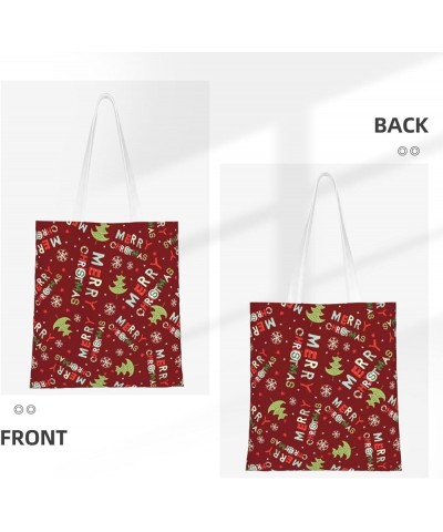 Merry Christmas Single Shoulder Fashion Canvas Tote Shopping Bags Handbags For Men And Women Merry Christmas14 $10.93 Totes