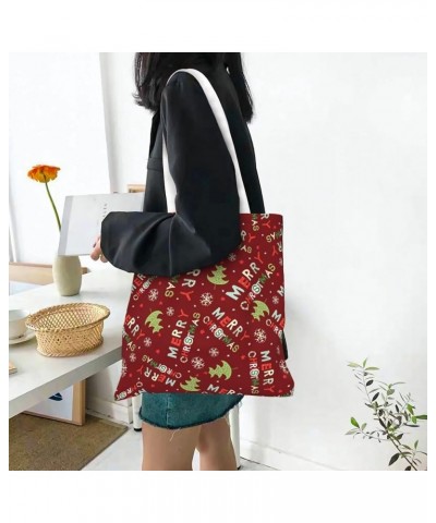 Merry Christmas Single Shoulder Fashion Canvas Tote Shopping Bags Handbags For Men And Women Merry Christmas14 $10.93 Totes