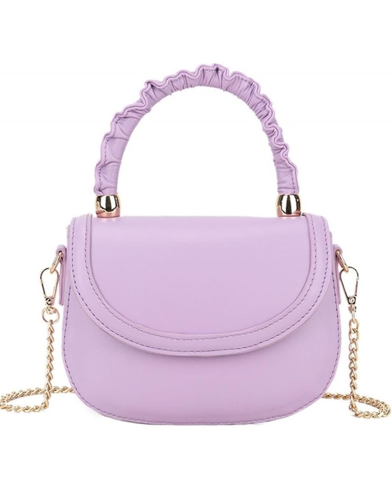 Womens Faux Leather Plain Handbag Lilac $28.13 Handbags