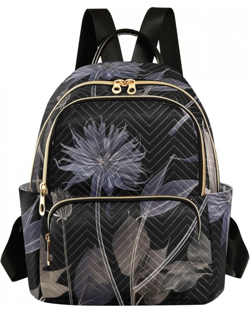 Women's Small Fashion Backpack Vintage X Ray Flower Print Ladies Travel Daypack Aesthetic Shoulder Bag 10.2×5.1×12.5 IN $16.3...