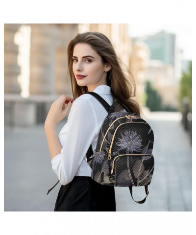 Women's Small Fashion Backpack Vintage X Ray Flower Print Ladies Travel Daypack Aesthetic Shoulder Bag 10.2×5.1×12.5 IN $16.3...