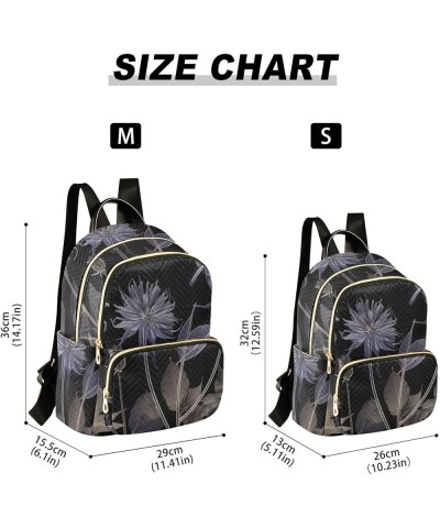 Women's Small Fashion Backpack Vintage X Ray Flower Print Ladies Travel Daypack Aesthetic Shoulder Bag 10.2×5.1×12.5 IN $16.3...