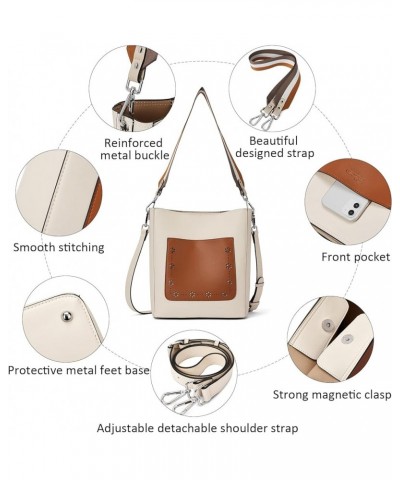 Mother's Day Hobo Bags for Women Leather Handbags Designer Shoulder Bucket Crossbody Purse White $29.06 Hobo Bags