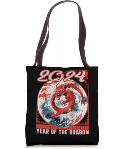 Chinese New Year of Dragon Lunar Calligraphy Style Dragon Ar Tote Bag $16.71 Totes