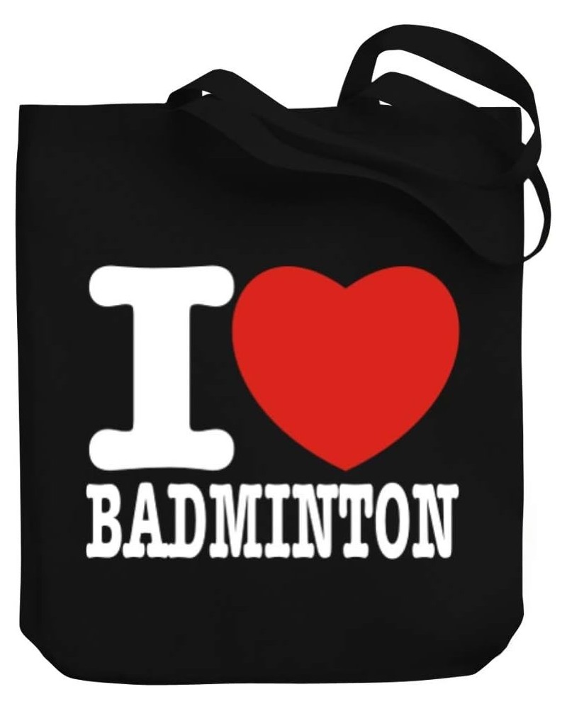 I love Badminton Bold Font Canvas Tote Bag 10.5" x 16" x 4 $21.19 Totes