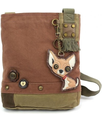 Canvas Cross-body Messenger Handbags with Key-fob/Coin Purse - (Denim Blue/Chihuahua) Mauve $27.14 Crossbody Bags