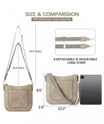 Crossbody Bags for Women Trendy Vegan Leather Hobo Handbags Fashion Shoulder Purse with Adjustable Guitar Strap A06-grey $23....