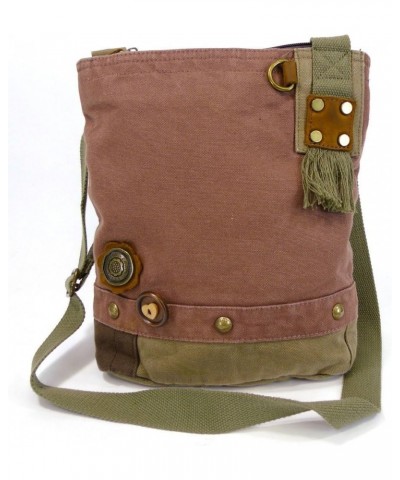 Canvas Cross-body Messenger Handbags with Key-fob/Coin Purse - (Denim Blue/Chihuahua) Mauve $27.14 Crossbody Bags