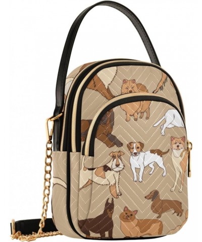 Cell Phone Purse Dachshund Poodle German Shepherd Akita Crossbody Handbag Durable Shoulder Bag Sturdy Travel Pouch Compact Ch...