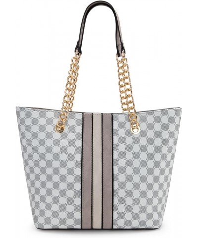 Purse and Handbags for Women Chain Shoulder Tote Bag Z-beige/Grey Multi $11.76 Hobo Bags