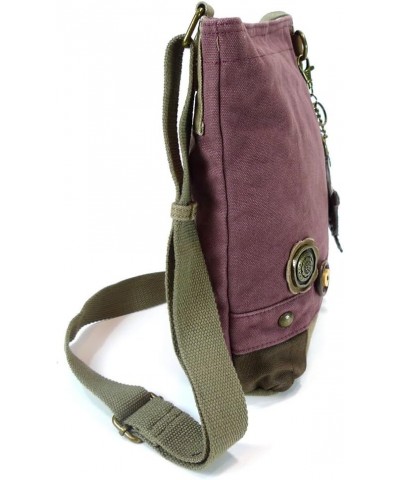 Canvas Cross-body Messenger Handbags with Key-fob/Coin Purse - (Denim Blue/Chihuahua) Mauve $27.14 Crossbody Bags