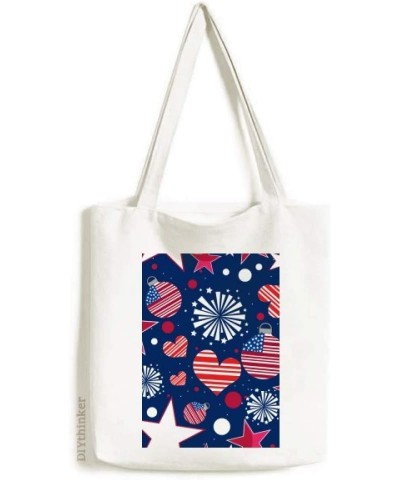 USA Flag Love Heart Star Festival Tote Canvas Bag Shopping Satchel Casual Handbag $14.26 Totes