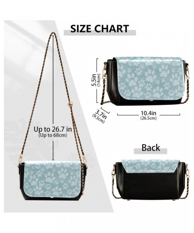 Doggy Paw Print Crossbody Bags for Women Shoulder Bag Leather Purse Handbag for Daily Gifts Work $20.00 Shoulder Bags