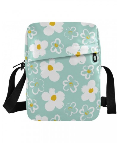 Crossbody Bags Chamomile Flowers Women Men Mini Messenger Bag, Adjustable Side Shoulder Bag, Travel Portable Purse Phone Pass...