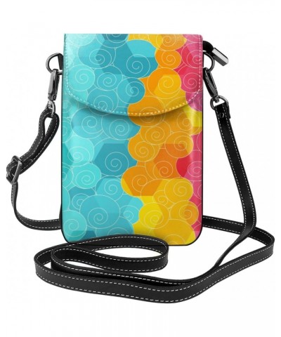 Color Circle Small Flip Crossbody Bag Cell Phone Pouch for Women Wallet Bag Coin Purse $17.67 Crossbody Bags