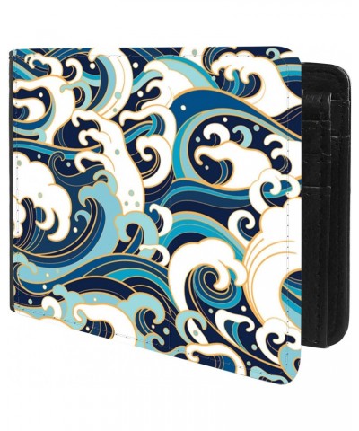 Unique Desige Pattern - Japanese Style Great Waves of sea, Slim Front Pocket Wallet Billfold RFID Blocking $8.96 Wallets