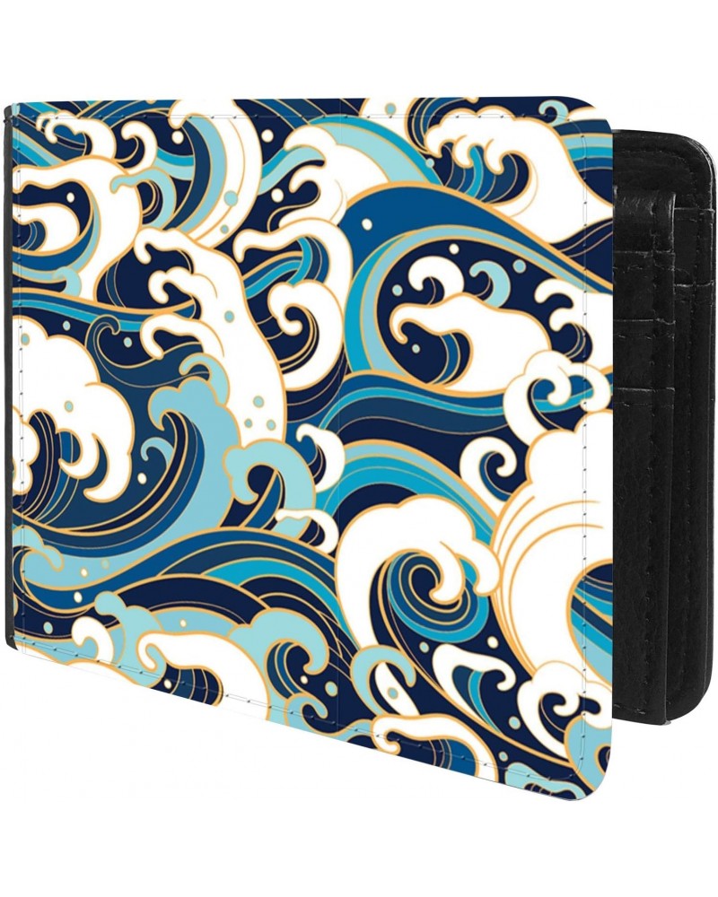 Unique Desige Pattern - Japanese Style Great Waves of sea, Slim Front Pocket Wallet Billfold RFID Blocking $8.96 Wallets