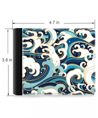 Unique Desige Pattern - Japanese Style Great Waves of sea, Slim Front Pocket Wallet Billfold RFID Blocking $8.96 Wallets