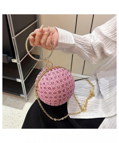 Evening Bag European And American Fashion Diamond-Encrusted Retro Shoulder Bag Women'S Crossbody Chain Ball Small Round Bag W...