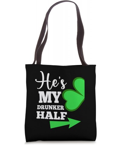 Hes My Drunker Half Fun Party Pub Couple Matching Costume Tote Bag $14.55 Totes