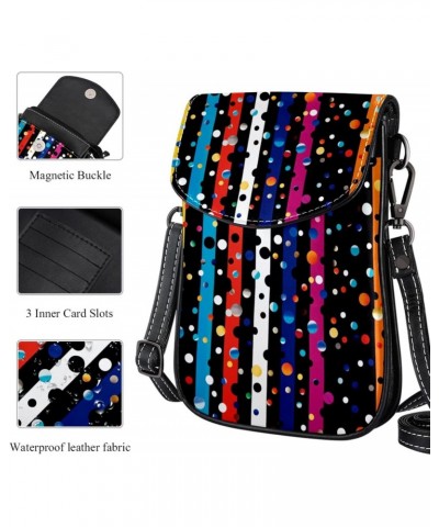 Crossbody Bags for Women,Crossbody Bag Men,Small Sling Bag,Black and White Stripe Dot,Crossbody Purse $14.23 Crossbody Bags