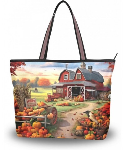 Women Tote Bags Autumn Fall Pumpkin Top Handle Satchel Handbags Shoulder Bag for Shopping L 20847827 $8.82 Satchels