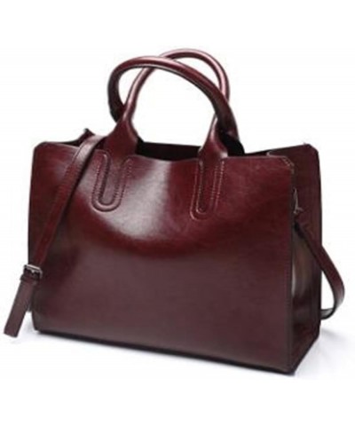 Genuine Leather Handbags Women Crossbody Bags Women Large Capacity Shoulder Bag Coffee $40.19 Shoulder Bags