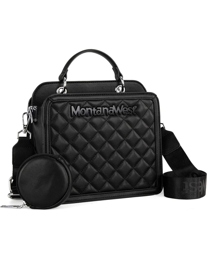 Womens Crossbody Bag Convertible Top Handle Handbags with Coin Pouch Black $12.25 Totes