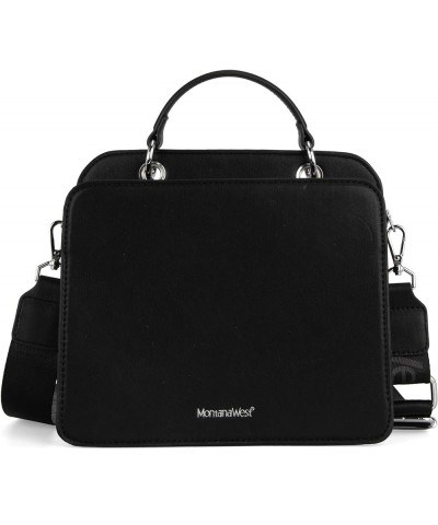 Womens Crossbody Bag Convertible Top Handle Handbags with Coin Pouch Black $12.25 Totes