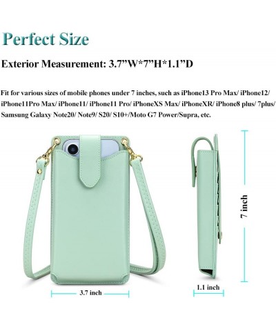 Small Crossbody Cell Phone Purse for Women, Lightweight Mini Shoulder Bag Wallet with Credit Card Slots A-light Green $15.11 ...