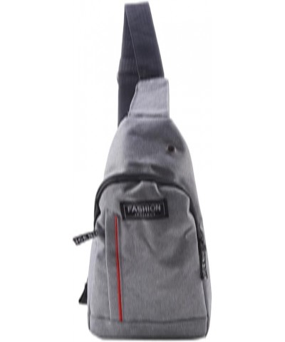 Men's Sling Bag Chest Bag Shoulder Crossbody Bags Sling Backpack with Earphone Hole Gray $13.32 Backpacks