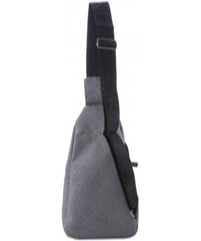 Men's Sling Bag Chest Bag Shoulder Crossbody Bags Sling Backpack with Earphone Hole Gray $13.32 Backpacks