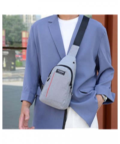 Men's Sling Bag Chest Bag Shoulder Crossbody Bags Sling Backpack with Earphone Hole Gray $13.32 Backpacks