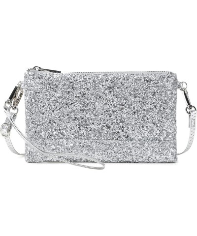 Sparkling Evening Clutch Silver Bride Purse for Wedding Bling Clutch Handbag for Party Silver Shoulder Purse $10.34 Crossbody...