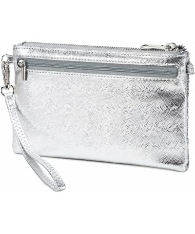 Sparkling Evening Clutch Silver Bride Purse for Wedding Bling Clutch Handbag for Party Silver Shoulder Purse $10.34 Crossbody...