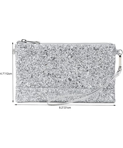 Sparkling Evening Clutch Silver Bride Purse for Wedding Bling Clutch Handbag for Party Silver Shoulder Purse $10.34 Crossbody...